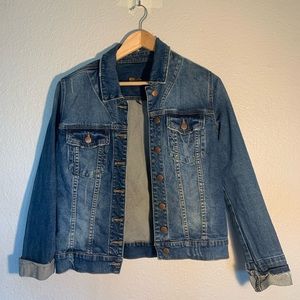 Medium Kut from the Kloth Denim Jacket with manufactured distressing